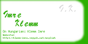 imre klemm business card